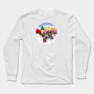 Santa Offers a Treat to His Australian Cattle Dog Long Sleeve T-Shirt